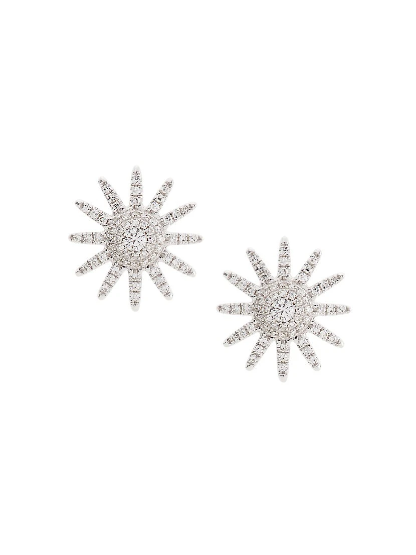 14K White Gold & 0.41 TCW Diamond Starburst Stud Earrings 3 14K White Gold & 0.41 TCW Diamond Starburst Stud Earrings