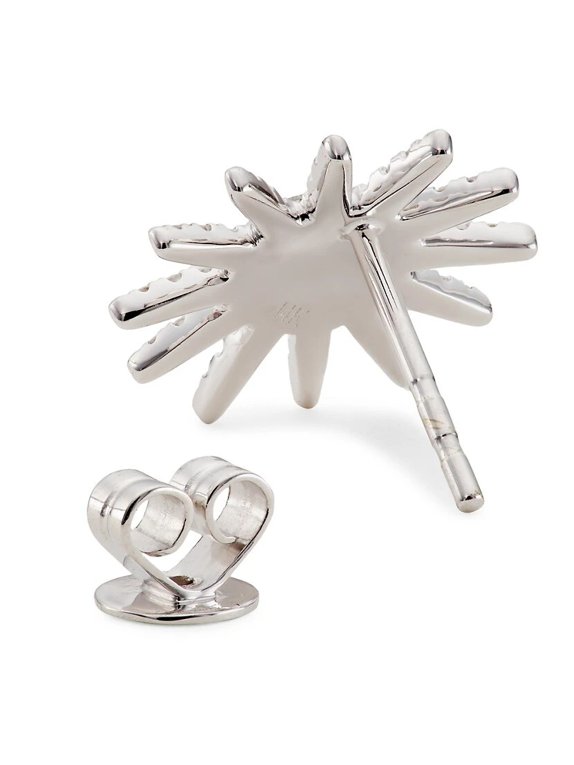 14K White Gold & 0.41 TCW Diamond Starburst Stud Earrings 5 14K White Gold & 0.41 TCW Diamond Starburst Stud Earrings - Image 3