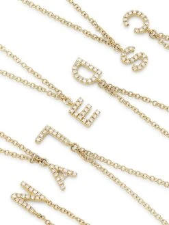 14K Yellow Gold & 0.03 TCW Diamond Initial Pendant Necklace -Fashion Jewelry & Accessories 0400017445790 A3