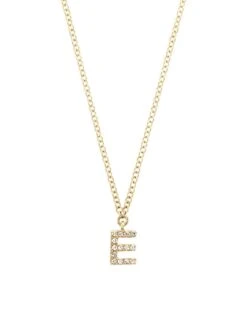 14K Yellow Gold & 0.03 TCW Diamond Initial Pendant Necklace
