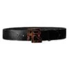 Stacked RL Leather Belt -Fashion Jewelry & Accessories 0400017469420 BLACK
