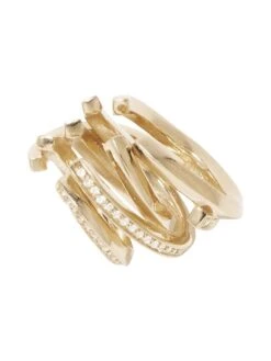 Suburbs The Day The Cactus Bloomed 14K Gold-Plate & White Topaz Ear Cuff -Fashion Jewelry & Accessories 0400017474537 YELLOWGOLD A2