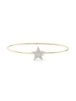 14K Yellow Gold & Diamond Affair Star Love Always Wire Bracelet -Fashion Jewelry & Accessories 0400017523295 YELLOWGOLD A1