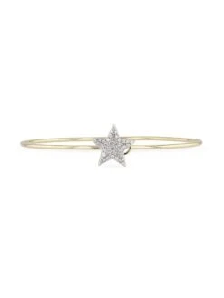 14K Yellow Gold & Diamond Affair Star Love Always Wire Bracelet -Fashion Jewelry & Accessories 0400017523295 YELLOWGOLD A2