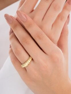 Connected Morphose 14K Yellow Gold Fluted Ring -Fashion Jewelry & Accessories 0400017545314 YELLOWGOLD A2