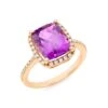 14K Gold, Diamond & Amethyst Ring -Fashion Jewelry & Accessories 0400017569687 ROSE
