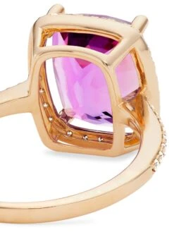 14K Gold, Diamond & Amethyst Ring 8 14K Gold, Diamond & Amethyst Ring -Fashion Jewelry & Accessories 0400017569687 ROSE A2