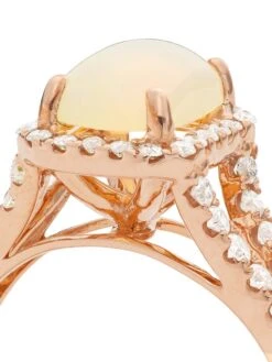 14K Rose Gold, Opal, & 0.71 TCW Diamond Ring -Fashion Jewelry & Accessories 0400017573621 ROSE A3