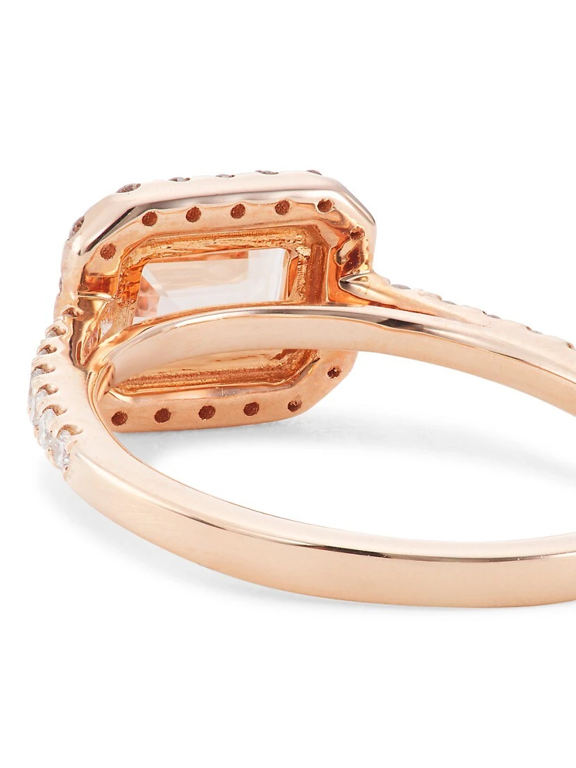 14K Rose Gold, Morganite, & 0.33 TCW Diamond Ring 5 14K Rose Gold, Morganite, & 0.33 TCW Diamond Ring - Image 3