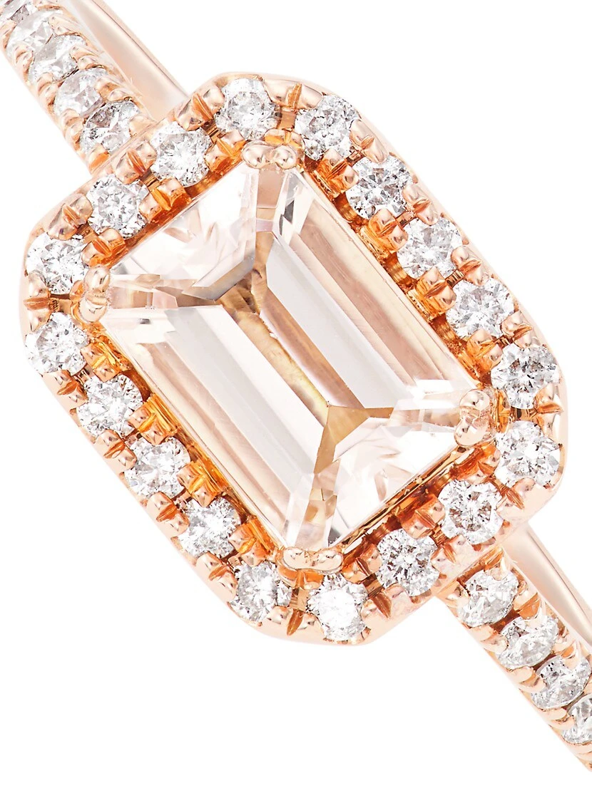 14K Rose Gold, Morganite, & 0.33 TCW Diamond Ring 6 14K Rose Gold, Morganite, & 0.33 TCW Diamond Ring - Image 4