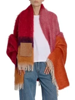 Loewe Striped Mohair-Blend Blanket Scarf