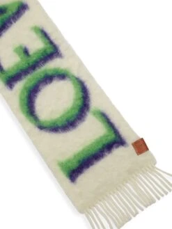 Loewe Mohair-Blend Logo Scarf -Fashion Jewelry & Accessories 0400017587036 WHITEGREEN A2