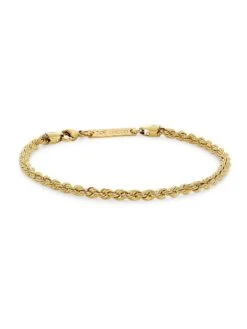 Heavy Metal 14K Yellow Gold Medium Rope Chain Bracelet