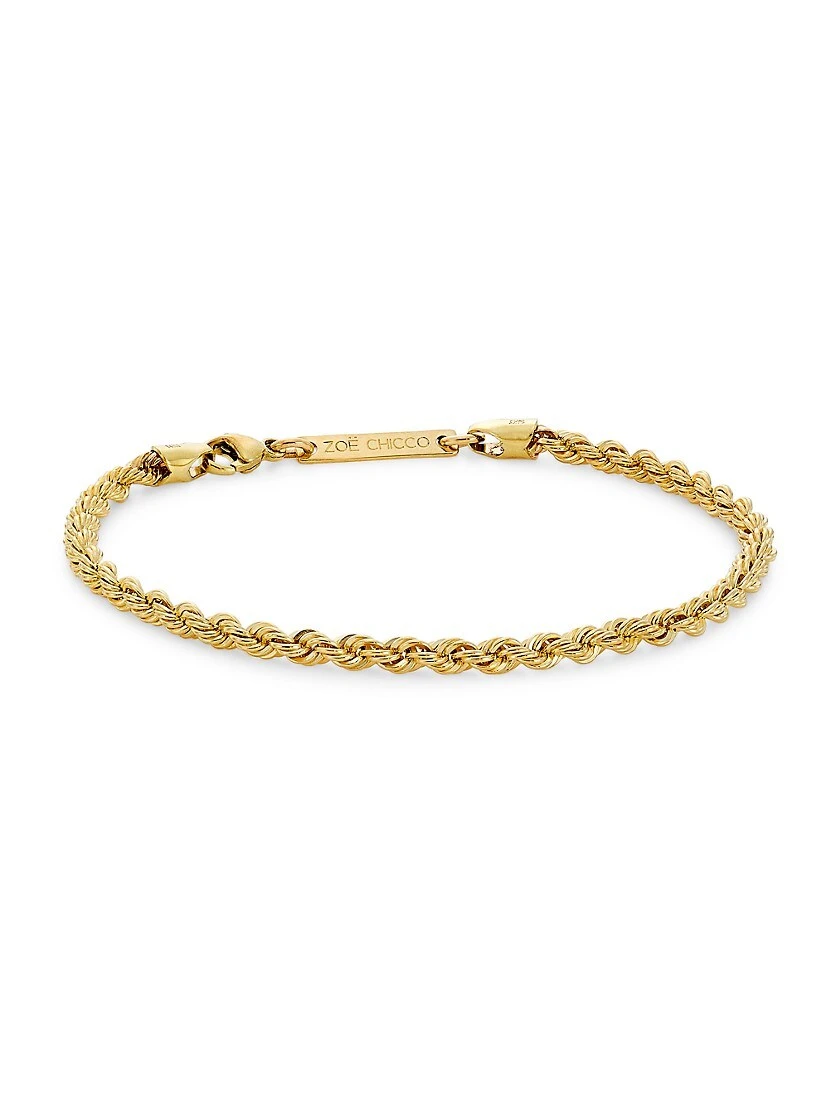 Heavy Metal 14K Yellow Gold Medium Rope Chain Bracelet 3 Heavy Metal 14K Yellow Gold Medium Rope Chain Bracelet