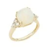 14K Yellow Gold, Opal, & 0.45 TCW Diamond Ring -Fashion Jewelry & Accessories 0400017589632 GOLD