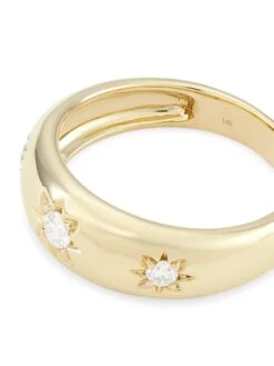 14K Yellow Gold & 0.23 TCW Diamond Star Band 8 14K Yellow Gold & 0.23 TCW Diamond Star Band -Fashion Jewelry & Accessories 0400017592390 YELLOWGOLD A2