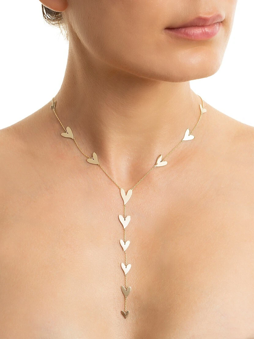 Be Mine 14K Yellow Gold Heart Station Y-Necklace 5 Be Mine 14K Yellow Gold Heart Station Y-Necklace - Image 3