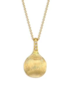 Africa Boules 18K Yellow Gold & 0.03 TCW Diamond Pendant Necklace