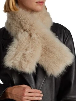 Cashmere Goat Crossover Scarf 14 Cashmere Goat Crossover Scarf -Fashion Jewelry & Accessories 0400017699290 BEIGE A5