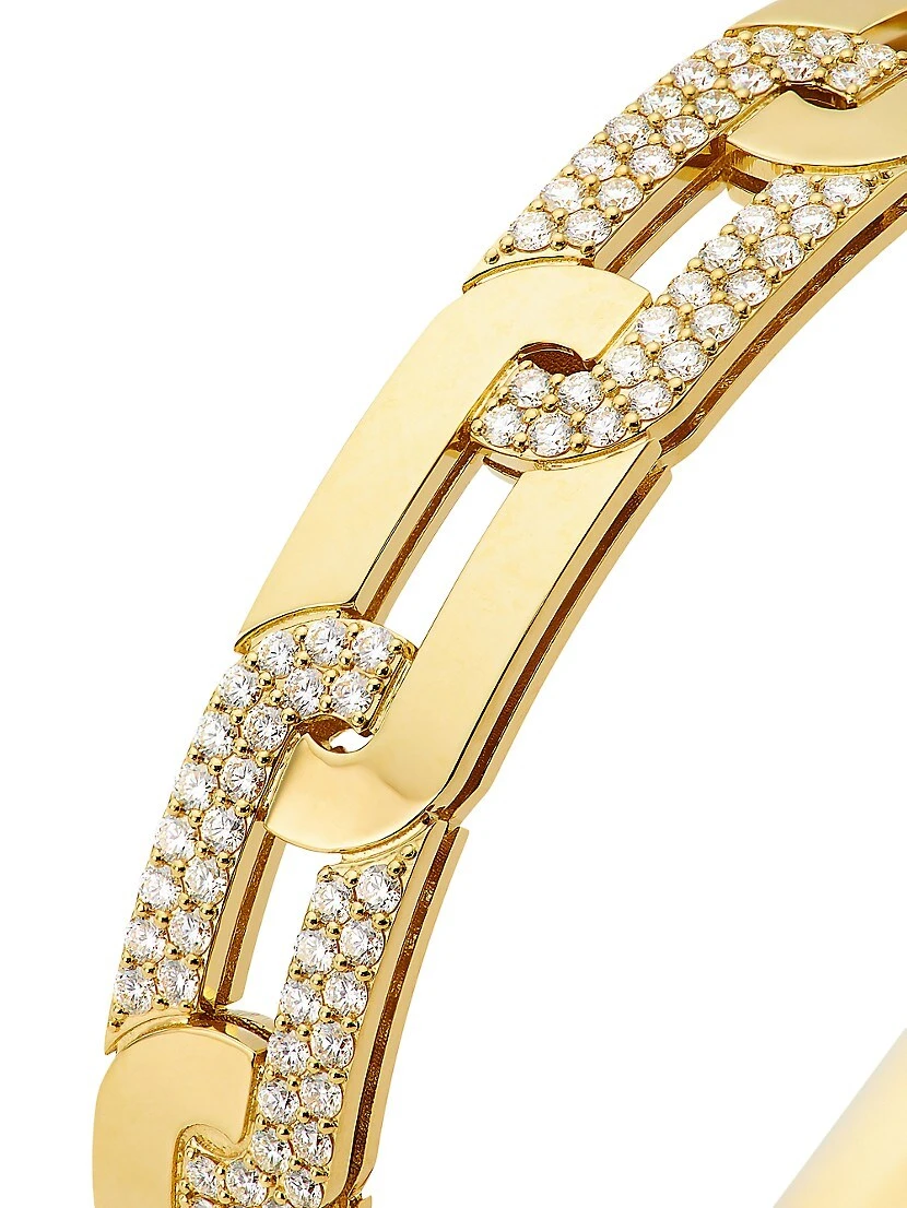 Navarra 18K Yellow Gold & 0.65 TCW Diamond Hinged Bangle 7 Navarra 18K Yellow Gold & 0.65 TCW Diamond Hinged Bangle - Image 5