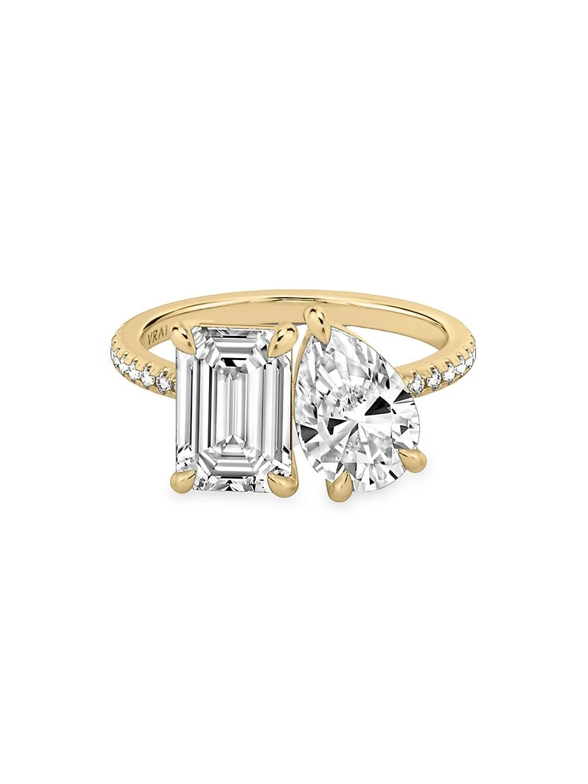 Toi Et Moi 18K Yellow Gold & 3.5 TCW Lab-Grown Diamonds Engagement Ring 3 Toi Et Moi 18K Yellow Gold & 3.5 TCW Lab-Grown Diamonds Engagement Ring