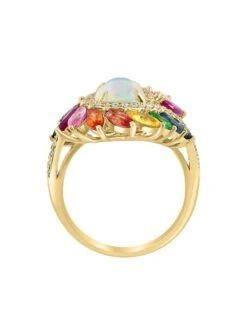 14K Yellow Gold & Multi-Gemstone Ring -Fashion Jewelry & Accessories 0400017812597 MULTI A2