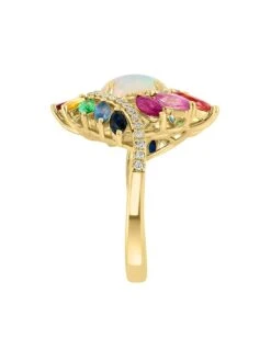 14K Yellow Gold & Multi-Gemstone Ring -Fashion Jewelry & Accessories 0400017812597 MULTI A3