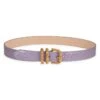 BY FAR Katina Croc-Embossed Leather Belt -Fashion Jewelry & Accessories 0400017829903 PURPLEHAZE