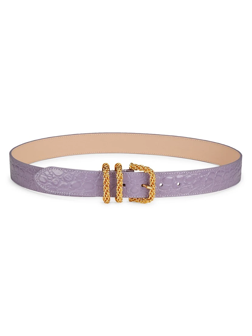 BY FAR Katina Croc-Embossed Leather Belt 3 BY FAR Katina Croc-Embossed Leather Belt