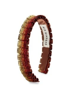 Eugenia Kim Rafaela Ruffled Glitter Velvet Headband