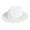 Melissa Odabash Ribbon Band Fedora -Fashion Jewelry & Accessories 0400017862479 WHITE