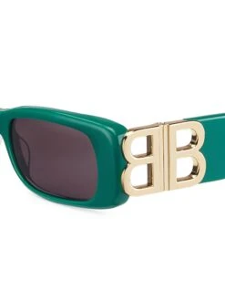 Balenciaga Dynasty 51MM Rectangular Sunglasses -Fashion Jewelry & Accessories 0400017889125 GREEN A2