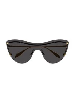 Alexander McQueen 99MM Spike Studs Cat Eye Metal Sunglasses