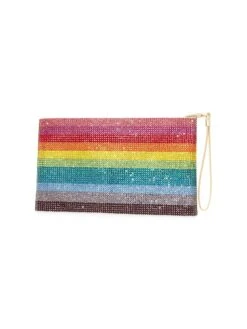 Rainbow Crystal Zip Pouch -Fashion Jewelry & Accessories 0400017955718 CHAMPAGNEMULTI A3