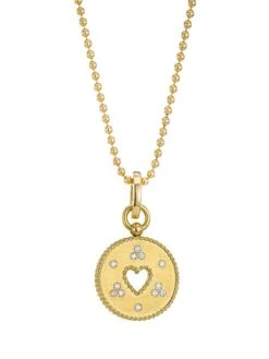 Venetian Princess 18K Yellow Gold & 0.14 TCW Diamond Small Heart Pendant Necklace
