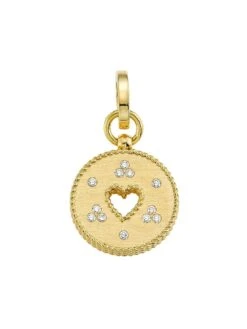 Venetian Princess 18K Yellow Gold & 0.14 TCW Diamond Small Heart Medallion Pendant