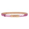 MOSCHINO Metallic Logo Leather Belt -Fashion Jewelry & Accessories 0400017979026 PINK