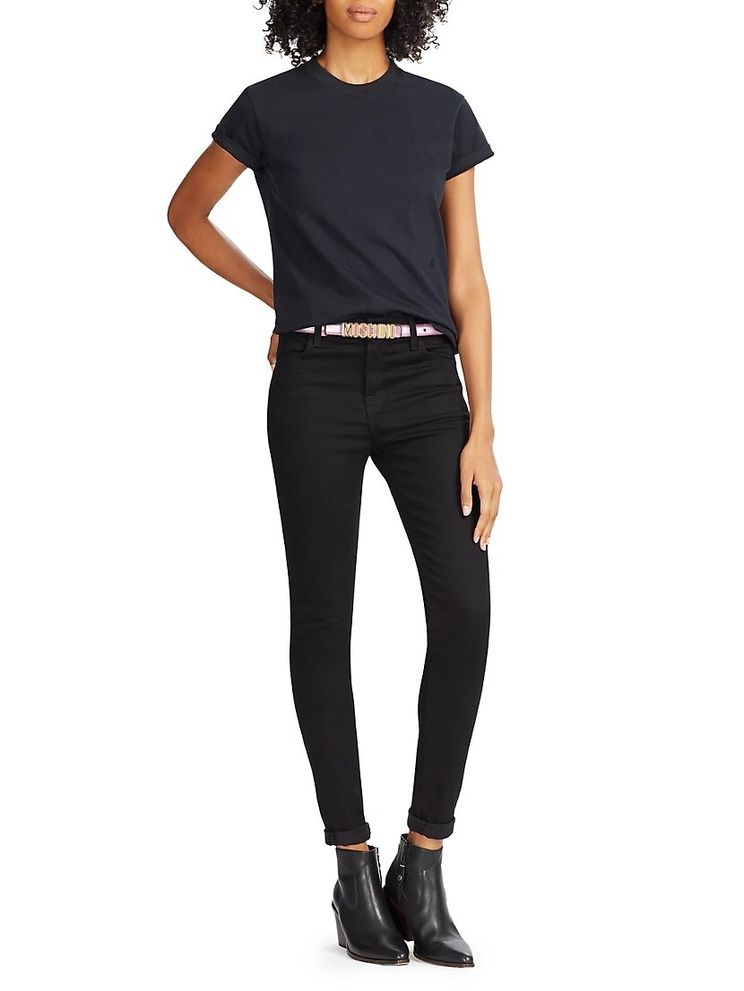 MOSCHINO Metallic Logo Leather Belt 4 MOSCHINO Metallic Logo Leather Belt - Image 2