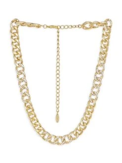 Life Of Links 18K Gold-Plate & Crystal Curb Chain Necklace