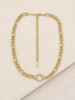 Eternity Circle 18K Gold-Plate & Cubic Zirconia Chain Link Necklace -Fashion Jewelry & Accessories 0400017988823 GOLD A1