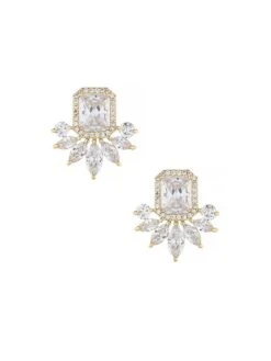 Shine Crystal 18K Gold-Plated Stud Earrings