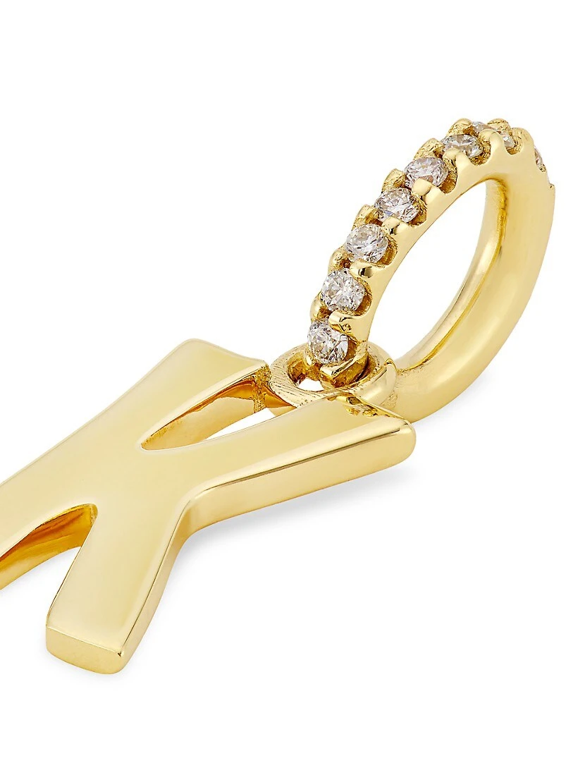 Alphabet 14K Yellow Gold & 0.045 TCW Diamond Letter Charm 5 Alphabet 14K Yellow Gold & 0.045 TCW Diamond Letter Charm - Image 3