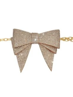 Crystal-Embellished Bow Chain Belt -Fashion Jewelry & Accessories 0400018039267 CHAMPAGNEPROSECCO A2
