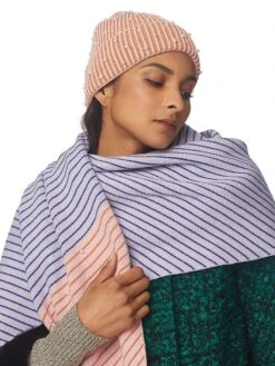 Stripe Ribbed Oversize Scarf 7 Stripe Ribbed Oversize Scarf -Fashion Jewelry & Accessories 0400018040580 SATURDAY A2