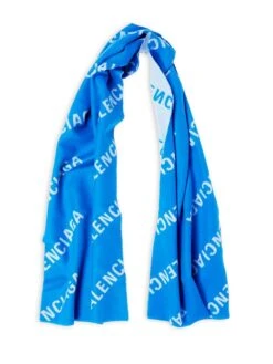 Balenciaga Allover Logo Macro Scarf