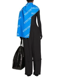 Balenciaga Allover Logo Macro Scarf -Fashion Jewelry & Accessories 0400018097212 ELECTRICBLUE A5