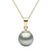 14K Yellow Gold & 9-10MM Grey Tahitian Pearl Pendant Necklace -Fashion Jewelry & Accessories 0400018100831 YELLOWGOLD