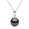 14K White Gold & 9-10MM Tahitian Pearl Pendant Necklace -Fashion Jewelry & Accessories 0400018100838 WHITEGOLD