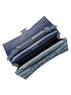 Balenciaga Hourglass Wallet With Chain BB Monogram Denim -Fashion Jewelry & Accessories 0400018105286 BLUE A4