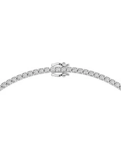 14K White Gold & 10 TCW Natural Diamond Tennis Necklace -Fashion Jewelry & Accessories 0400018111441 WHITE A2
